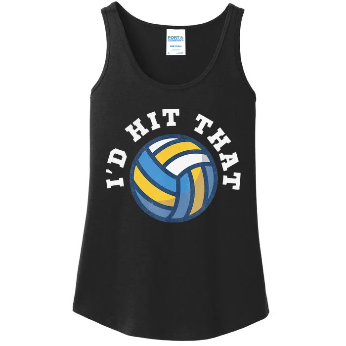 Id Hit That Funny Volleyball Design Ladies Essential Tank