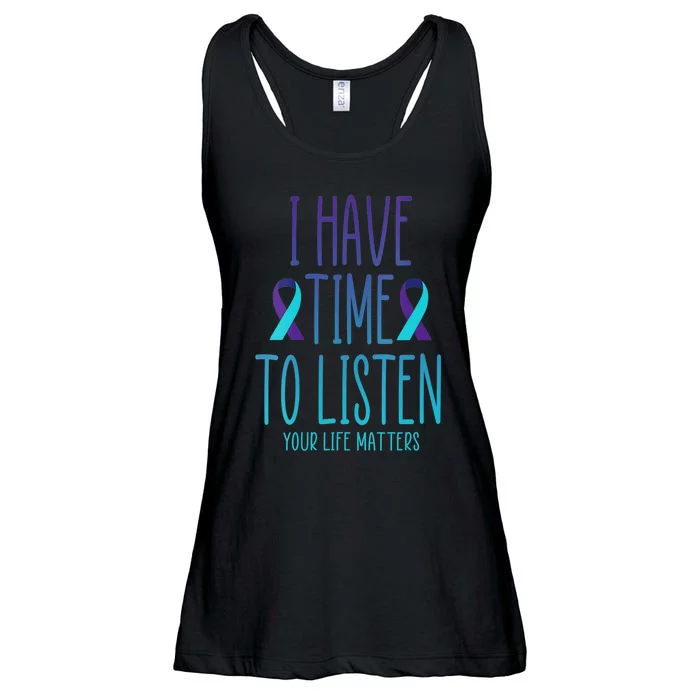 I Have Time To Listen Suicide Awareness Mental Health Ladies Essential Flowy Tank