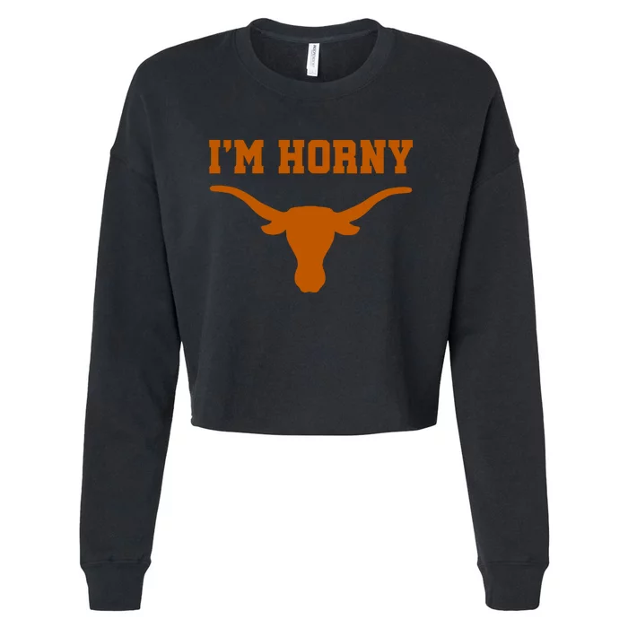 I’M Horny Texas Cropped Pullover Crew