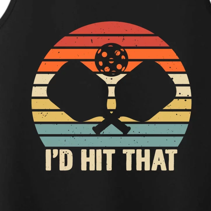 ID Hit That Funny Pickleball Retro Graphic Cool Gift Performance Tank