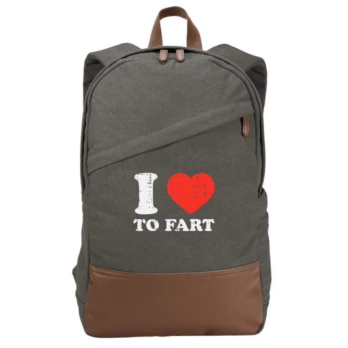 I Heart To Fart Funny Love Farting Joke Cotton Canvas Backpack