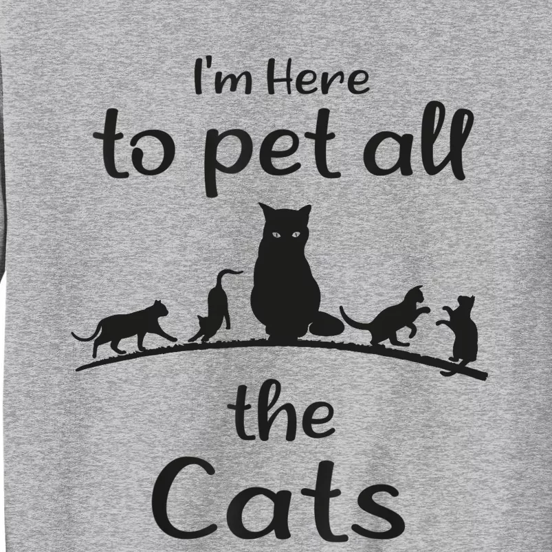 I'm Here To Pet All The Cats Funny Idea Cat Tall Sweatshirt