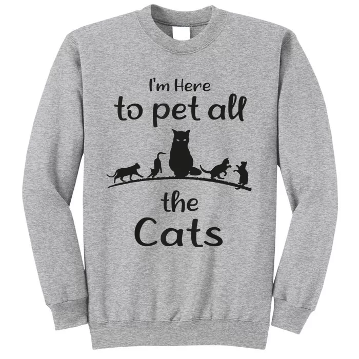 I'm Here To Pet All The Cats Funny Idea Cat Tall Sweatshirt