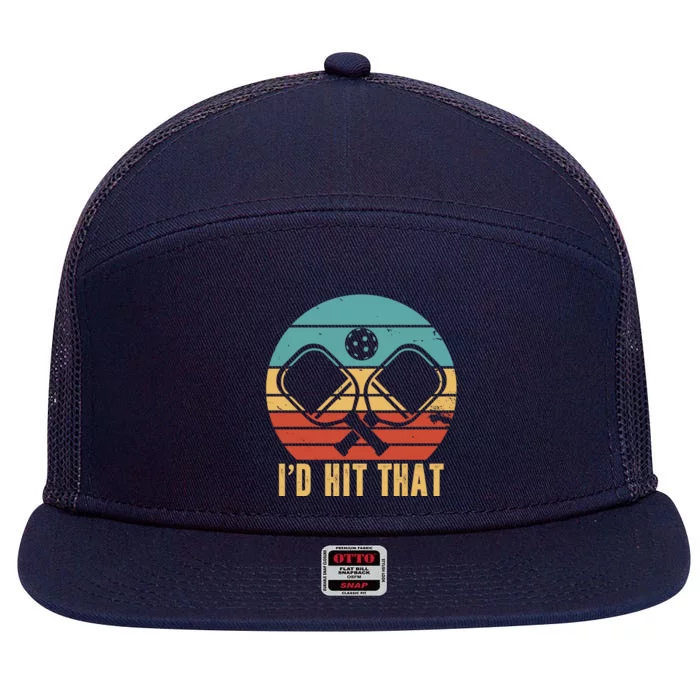 I'd Hit That Funny Pickleball Retro 7 Panel Mesh Trucker Snapback Hat