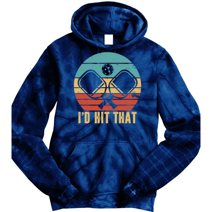 I'd Hit That Funny Pickleball Retro Tie Dye Hoodie