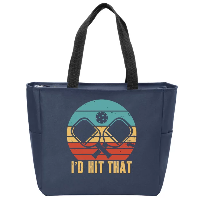 I'd Hit That Funny Pickleball Retro Zip Tote Bag