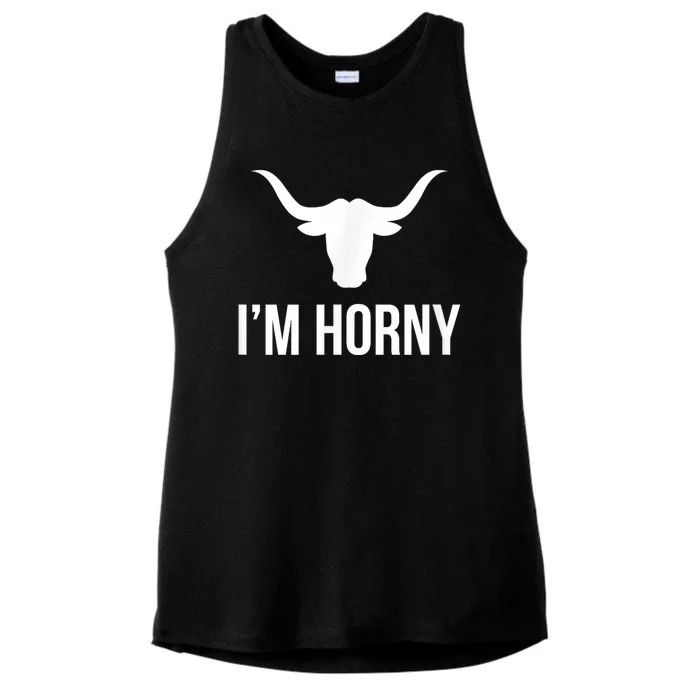 I’m Horny Texas Ladies Tri-Blend Wicking Tank