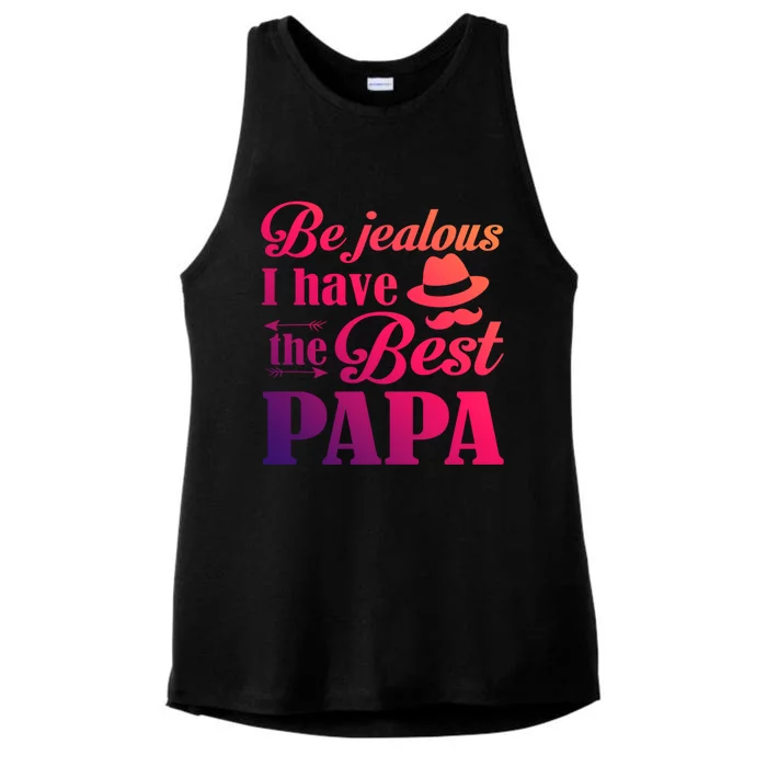 I Have The Best Papa Meaningful Gift Ladies Tri-Blend Wicking Tank