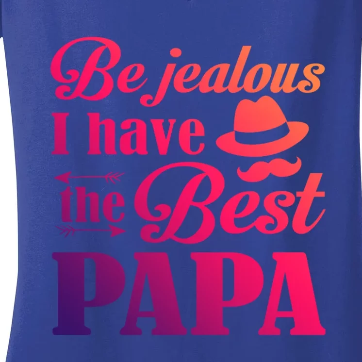 I Have The Best Papa Meaningful Gift Women's V-Neck T-Shirt