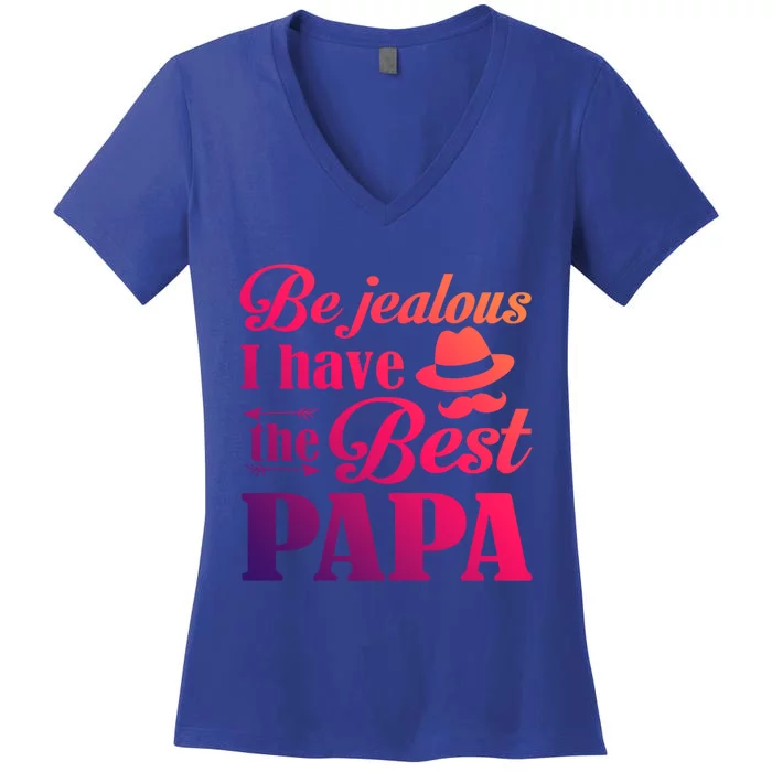 I Have The Best Papa Meaningful Gift Women's V-Neck T-Shirt