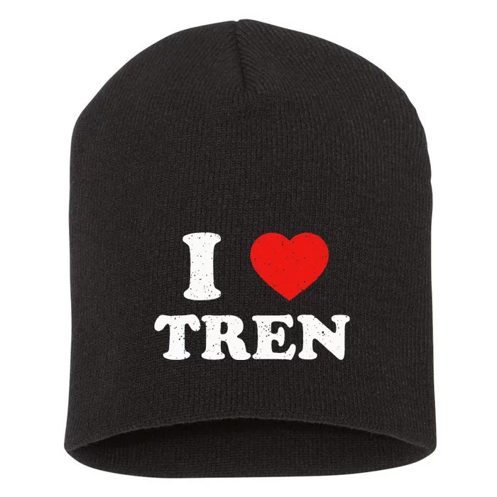 I Heart Tren Bodybuilder Gym Tren Lovers Steroid Short Acrylic Beanie