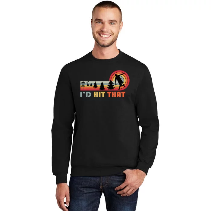 Id Hit That Funny Disc Golf Vintage Frisbee Dad Golfer Sweatshirt