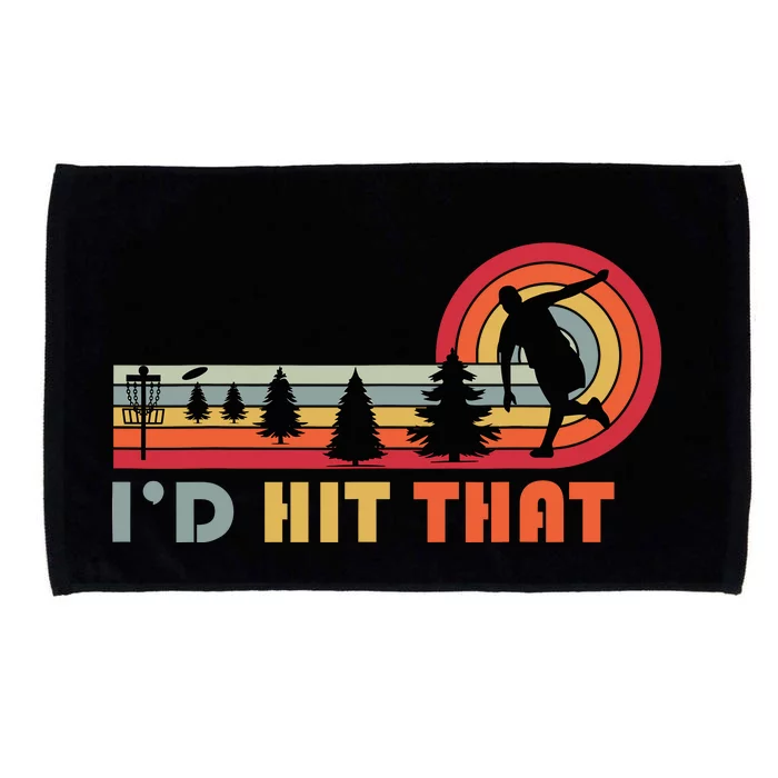 Id Hit That Funny Disc Golf Vintage Frisbee Dad Golfer Microfiber Hand Towel