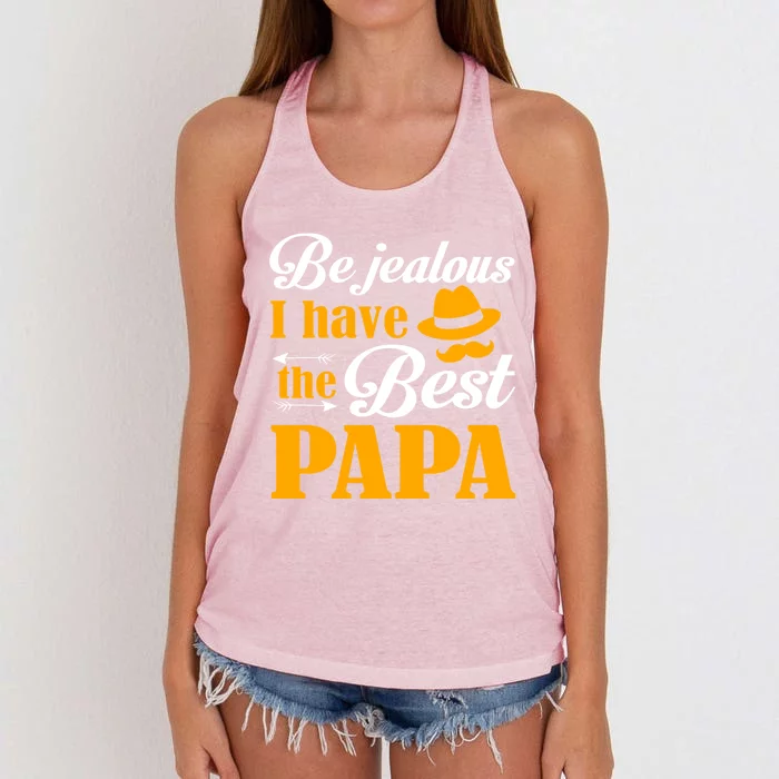 I Have The Best Papa Great Gift Women's Knotted Racerback Tank