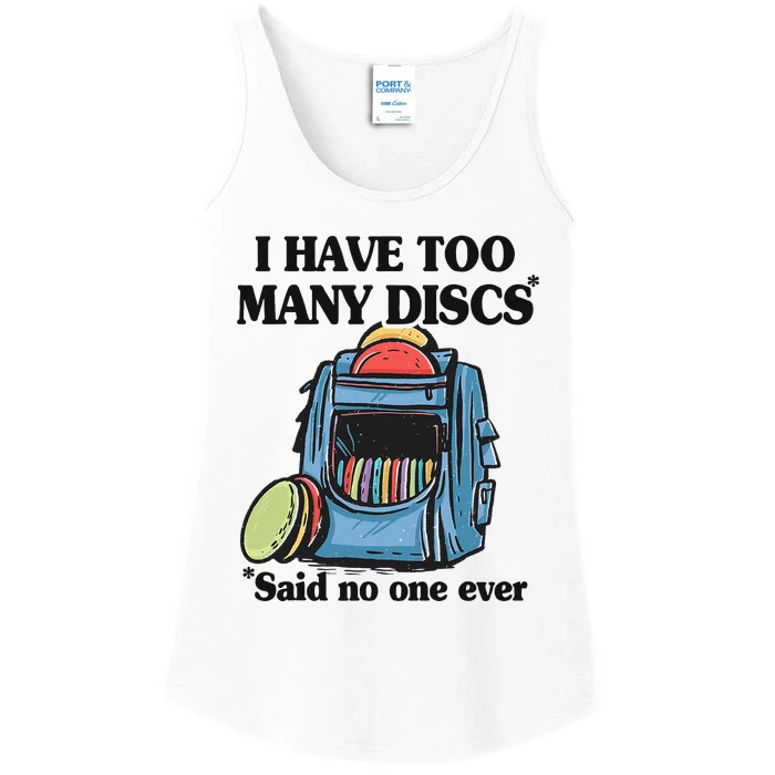 I Have Too Many Discs Disc Golf Backpack Funny Disc Golf Ladies Essential Tank