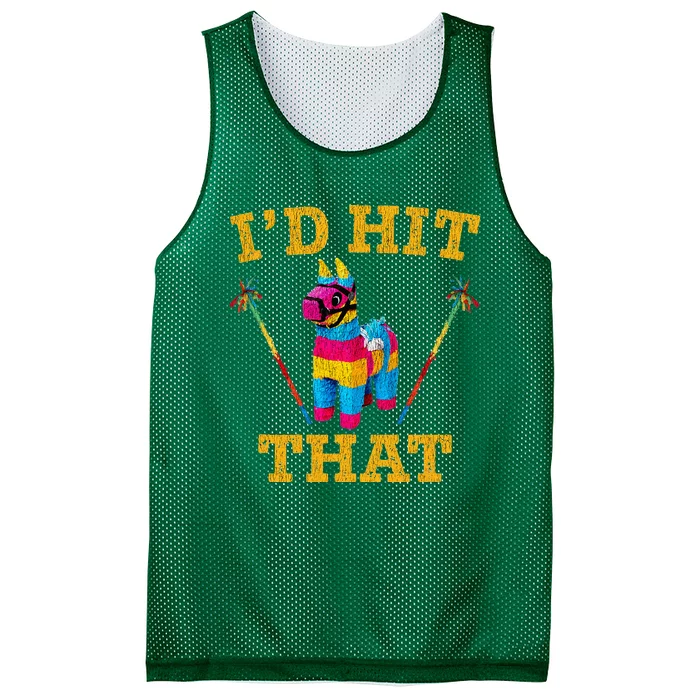 I'd Hit That Pinata Funny Cinco De Mayo Mesh Reversible Basketball Jersey Tank