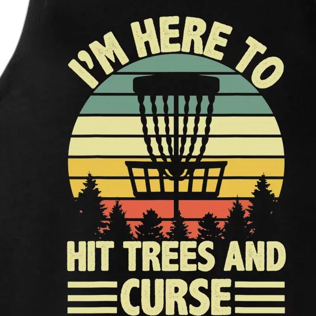 I'm Here To Hit Trees And Curse Funny Disc Golf Frisbee Ladies Tri-Blend Wicking Tank