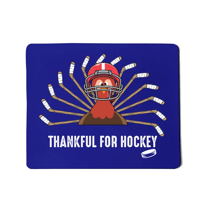 Ice Hockey Thanksgiving Turkey Playing Hockey Gift Mousepad