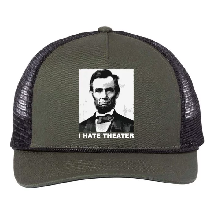 I Hate Theater Abraham Abe Lincoln Funny President Meme Retro Rope Trucker Hat Cap