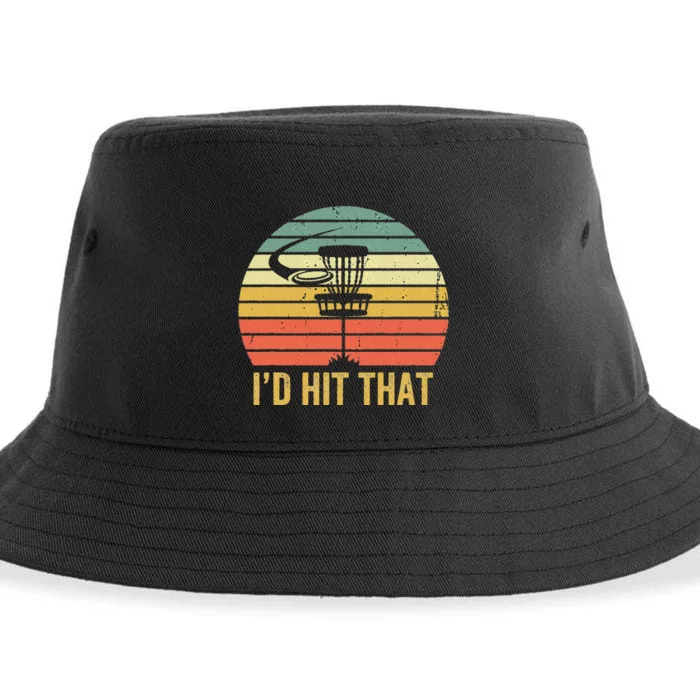 I'd Hit That Funny Disc Golf Vintage Frisbee Disc Sport Sustainable Bucket Hat