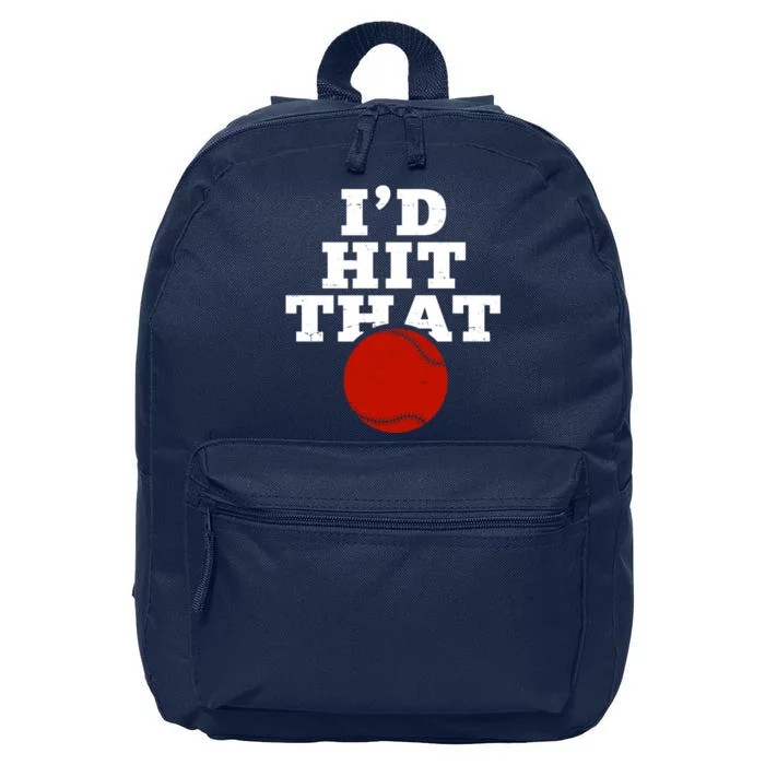 I'd Hit That Baseball Lover Funny 16 in Basic Backpack