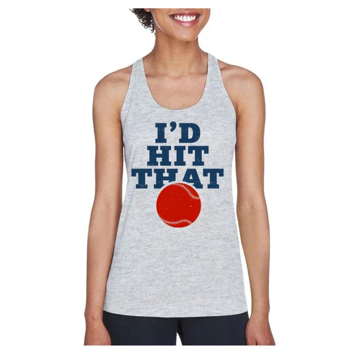 I'd Hit That Baseball Lover Funny Women's Racerback Tank