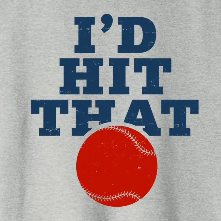 I'd Hit That Baseball Lover Funny Women's Crop Top Tee