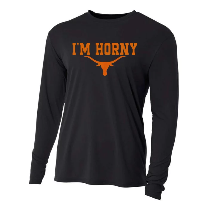 I’M Horny Texaslonghorns Austin Pride Bull American Cooling Performance Long Sleeve Crew