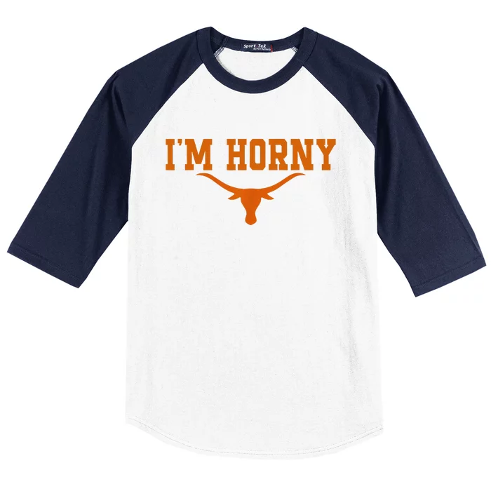 I’M Horny Texaslonghorns Austin Pride Bull American Baseball Sleeve Shirt