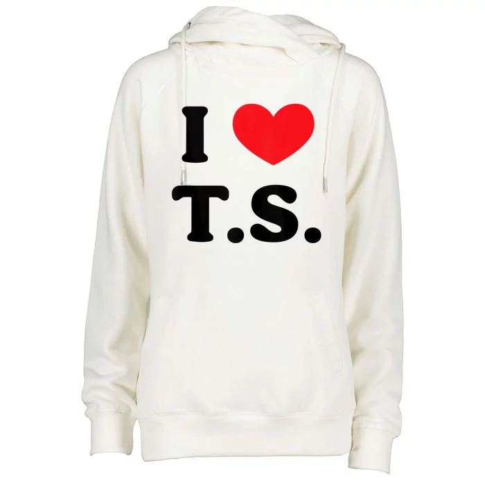 I Heart TS Womens Funnel Neck Pullover Hood