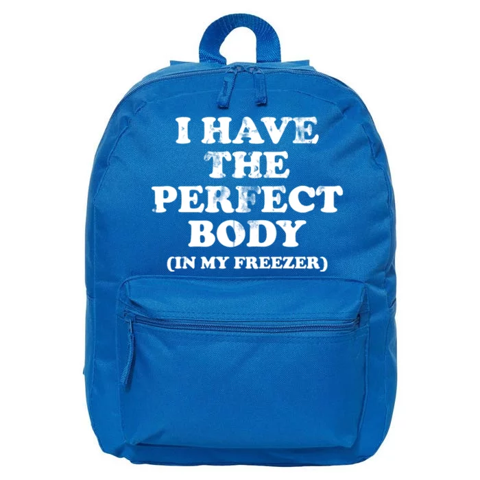 I Have The Perfect Body In My Freezer Funny 16 in Basic Backpack