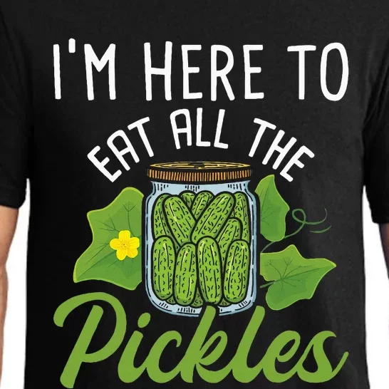 IM Here To Eat All The Pickles Pickle Cucumber Vegetarian Pajama Set