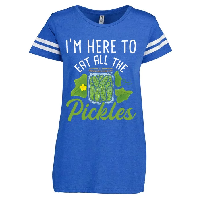 IM Here To Eat All The Pickles Pickle Cucumber Vegetarian Enza Ladies Jersey Football T-Shirt