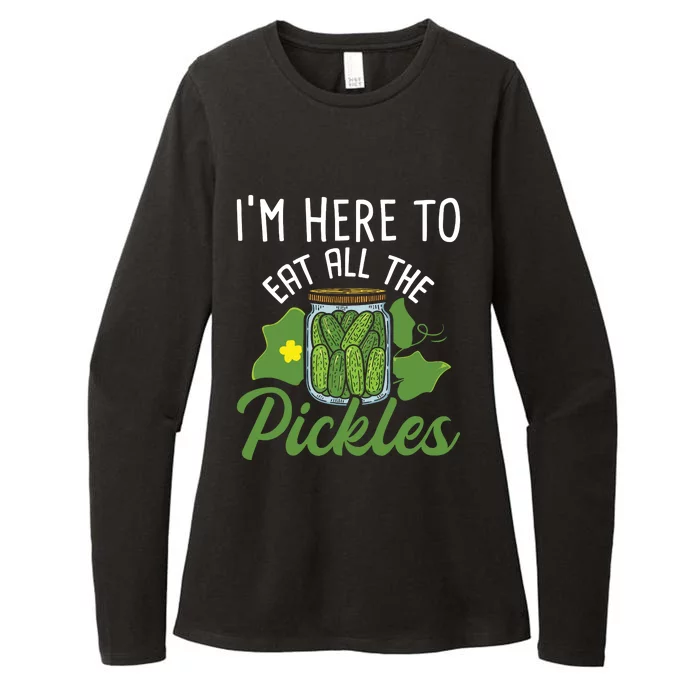 Im Here To Eat All The Pickles Pickle Cucumber Vegetarian Womens CVC Long Sleeve Shirt