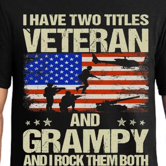 I Have Two Titles Veteran And Grampy Retro Father's Day Pajama Set