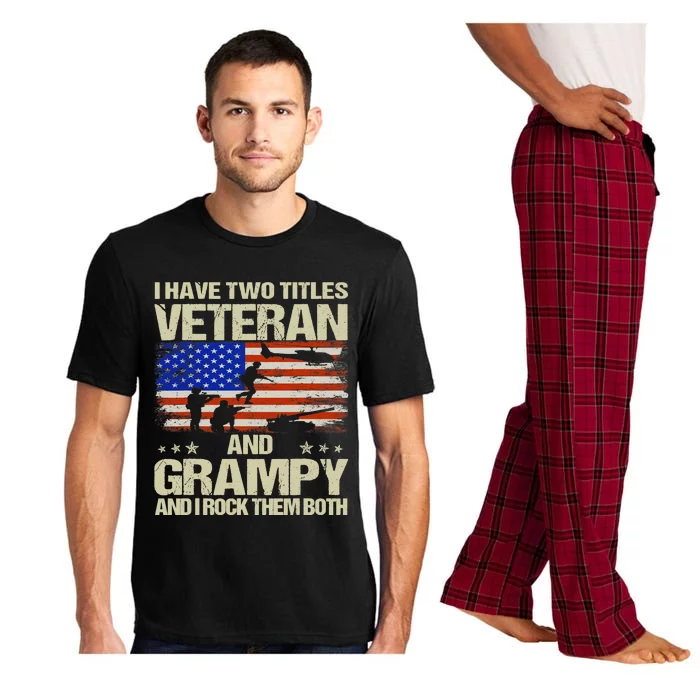 I Have Two Titles Veteran And Grampy Retro Father's Day Pajama Set