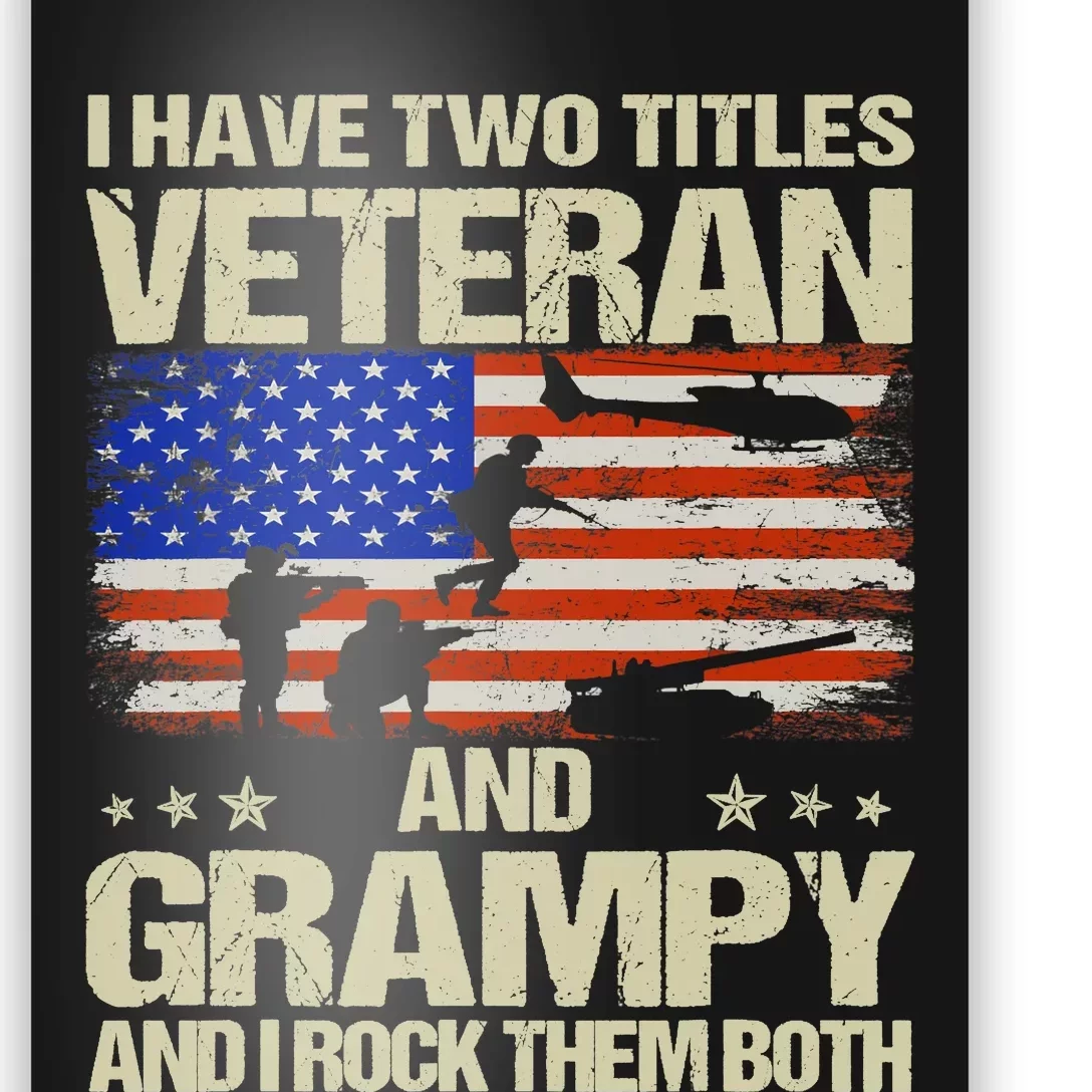 I Have Two Titles Veteran And Grampy Retro Father's Day Poster