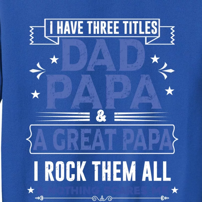 I Have Three Titles I Rock Them All Dad Papa Great Grandpa Meaningful Gift Tall Sweatshirt