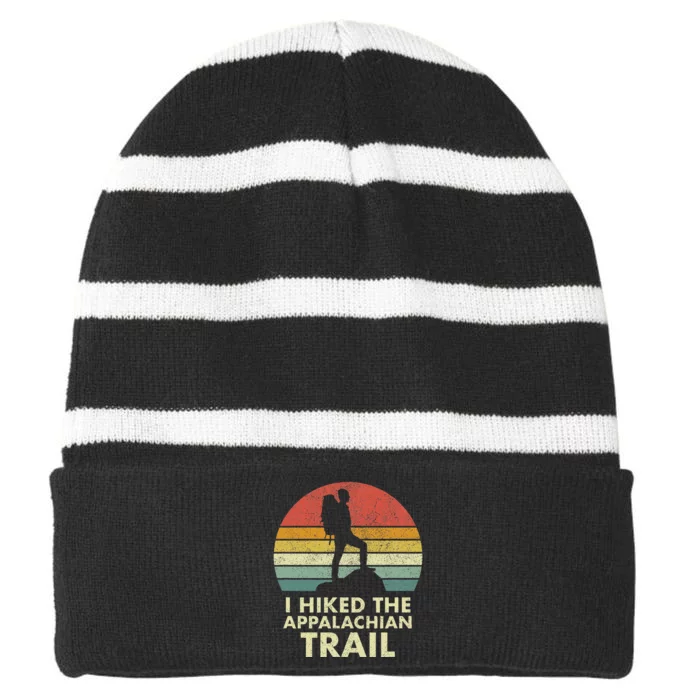 I Hiked The Appalachian Trail Striped Beanie with Solid Band