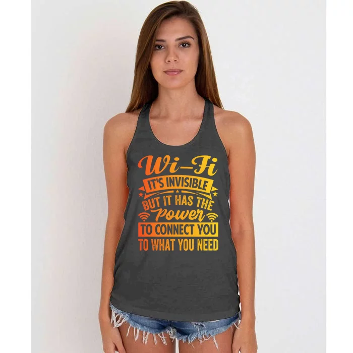 It Has The Power To Connect Funny Gift Women's Knotted Racerback Tank