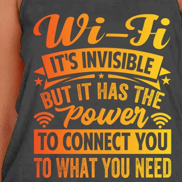 It Has The Power To Connect Funny Gift Women's Knotted Racerback Tank