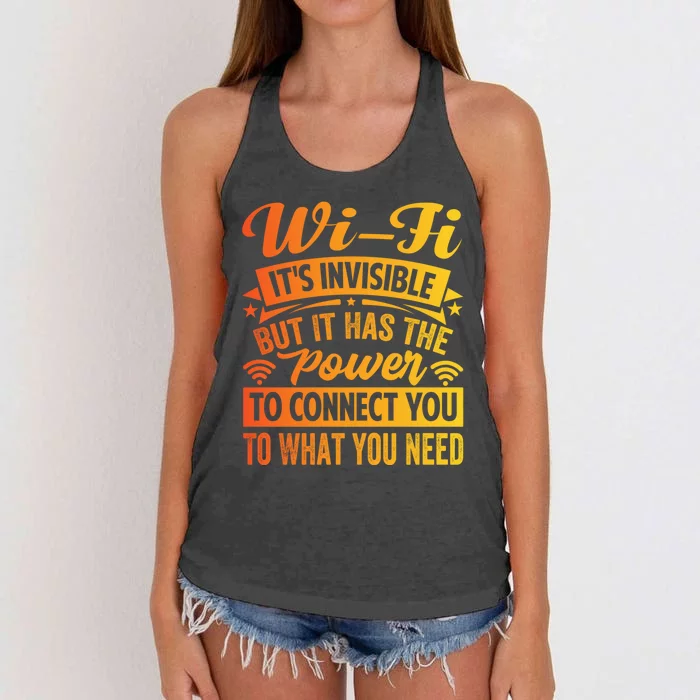 It Has The Power To Connect Funny Gift Women's Knotted Racerback Tank