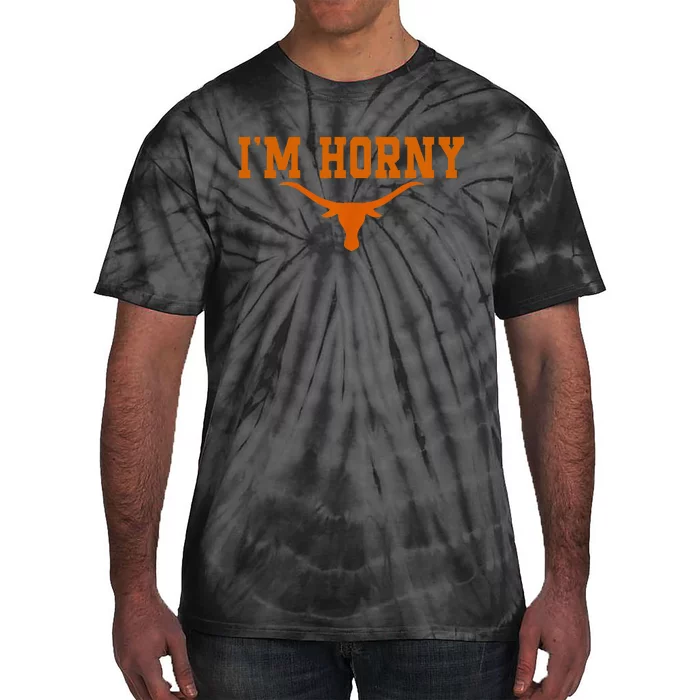 I’M Horny Texaslonghorns Austin Pride Bull American Tie-Dye T-Shirt