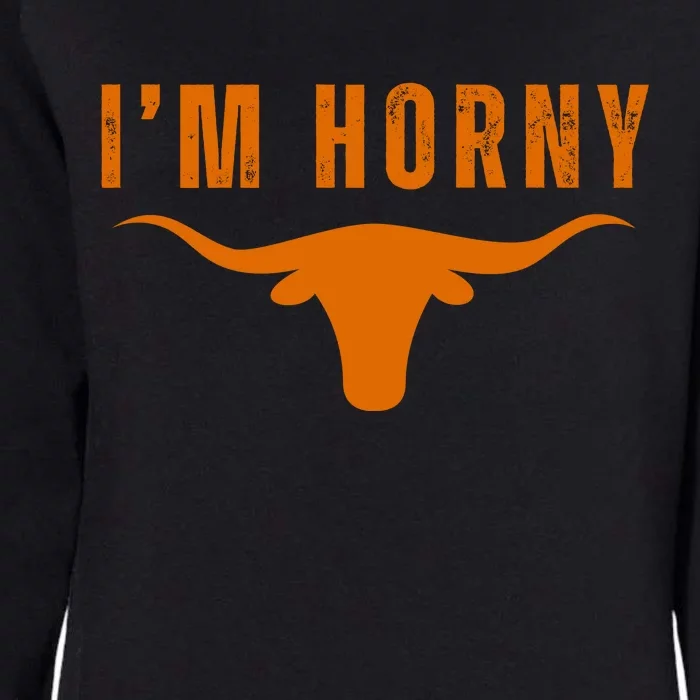 IM Horny Texas Womens California Wash Sweatshirt