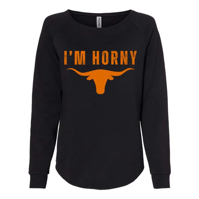 IM Horny Texas Womens California Wash Sweatshirt