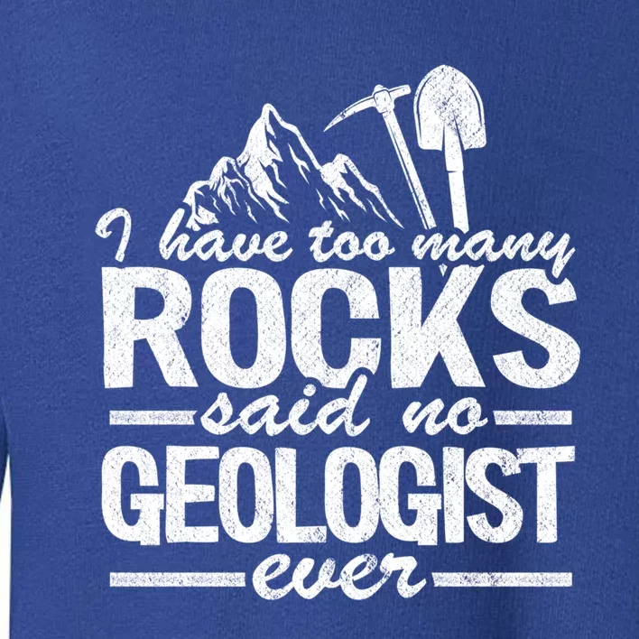 I Have Too Y Rocks Said No Geologist Ever Rock Collector Gift Toddler Sweatshirt