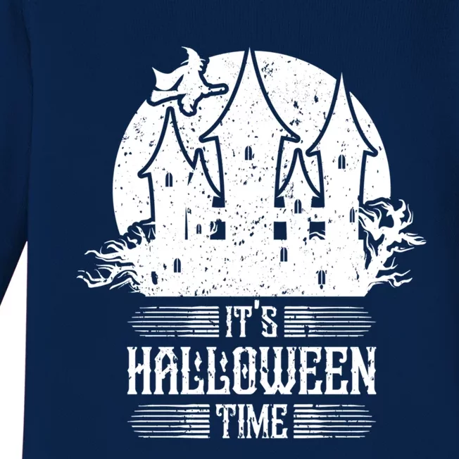 Its Halloween Time Red Witch Castle Moon Gift Baby Long Sleeve Bodysuit