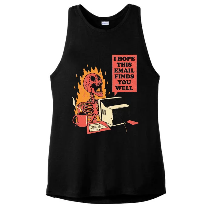 I Hope This Email Finds You Well Funny Skeleton Ladies Tri-Blend Wicking Tank