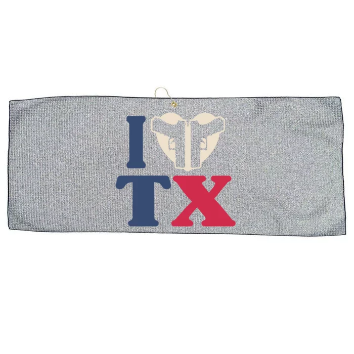 I Heart Texas Tx Love Pro Usa 2nd Adt Pro Gun Gift Large Microfiber Waffle Golf Towel