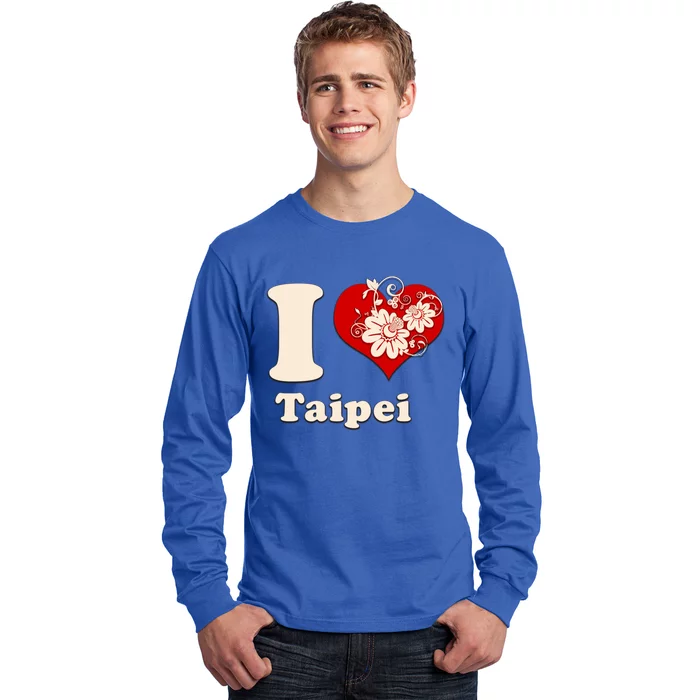 I Heart Taipei Taiwan Floral Gift Long Sleeve Shirt